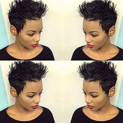 Beisd Short Black Pixie Cut Wigs For Women Natural Synthetic Wigs