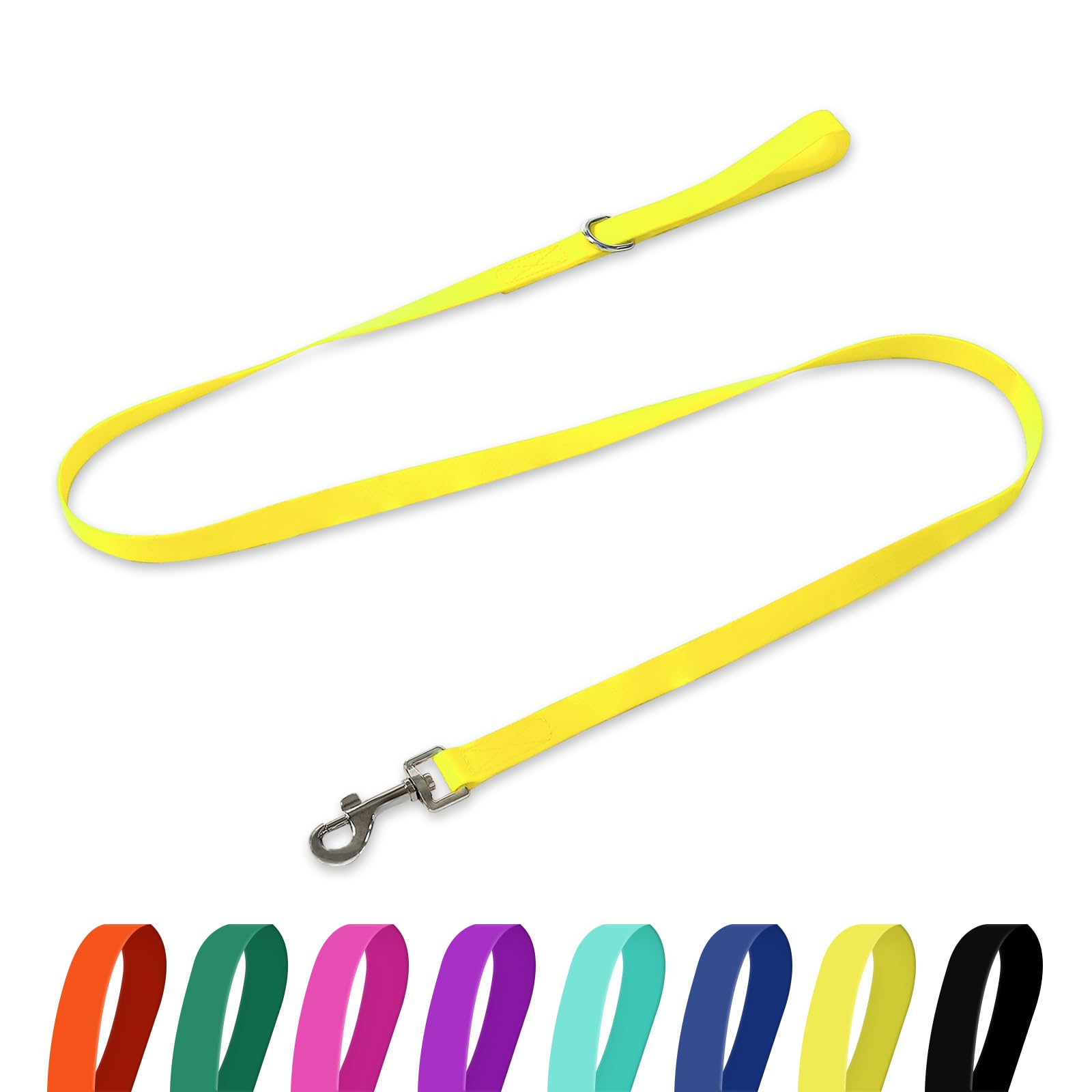 Photo 1 of Kidding Pets Waterproof Dog Leash, 5/6 FT Durable Odor-Proof Dog Leashes with Strong Metal Hooks Fits Small Medium or Large Dogs (Yellow, 5FT - 3/4 inch Width)