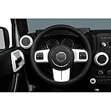 Opar White Steering Wheel Cover Trim for 2011 - 2017 Jeep JK Wrangler & Unlimited & Compass & Patriot - 3PCS/Set