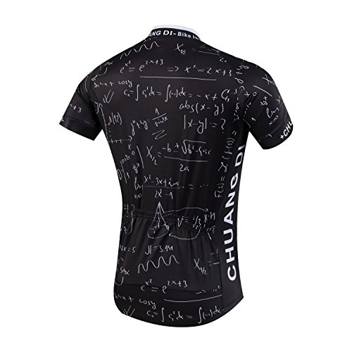 Digital Code Men Cycling Jersey Short Sleeve Summer Cycling Clothing Suit,Black Bib Suit,Asia L=US-Medium