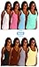 Sexy Basics Womens 6 Pack Stretch Ribbed Tank Tops (L 9-11, ASSORTED SOLIDS)