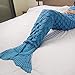 TONGQING Mermaid Tail Blanket, Crochet Knitted Sleeping Bag Sofa Bedding Cozy Blankets for Girls Adults Kids All Season