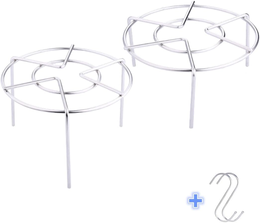 Kalevel Steamer Rack 2 Pack with 2pcs S Hooks Stainless Steel Steamed Cooking Rack Food Rack Stand Vegetable Steaming Rack Tall Trivets for Hot Dishes,Pots and Pans