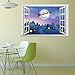 Highpot 3D Windows Wall Sticker For Christmas Santa Claus Mural Decals Vinyl Art Home Decors (C)