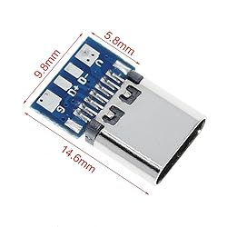 ANMBEST 10PCS USB 3.1 Type C Connector 24 Pins