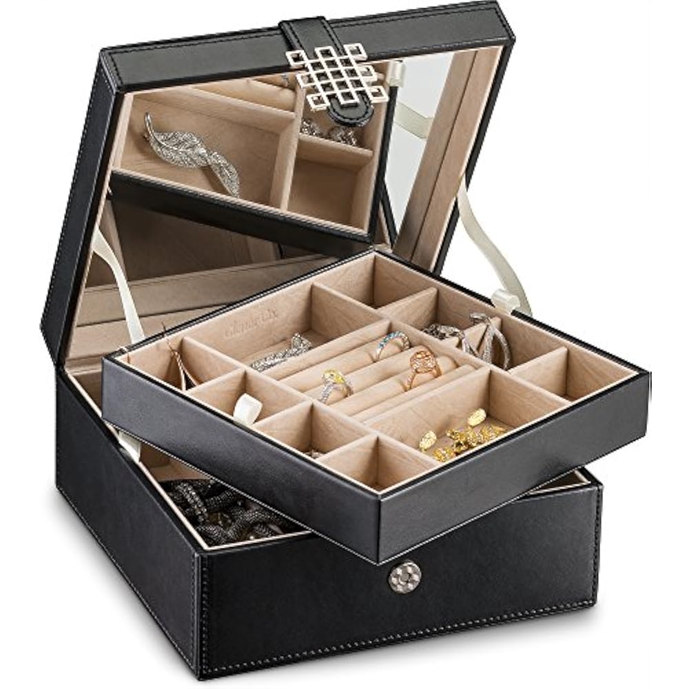 Jewelry Boxes Organizer 17 Slot Small Classic Holder With Modern