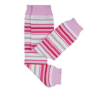 Hoppediz Biologische Katoen Baby Beenwarmers (Wit/Rosé/Roze)