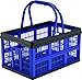 CleverMade CleverCrates 16 Liter Shopping Basket/Grocery Tote: Collapsible Storage Bin/Container, Royal Blue
