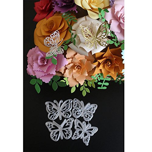 image for Transer Metal Die Cutting Dies 4 Pcs Butterflies Stencil for DIY Scrap