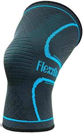 FlexxBrace - Knee Brace Compression Sleeve - Running Gear, Joint Pain Relief, Arthritis in Knee Support and Injury Recovery (Single - Small, Blue)