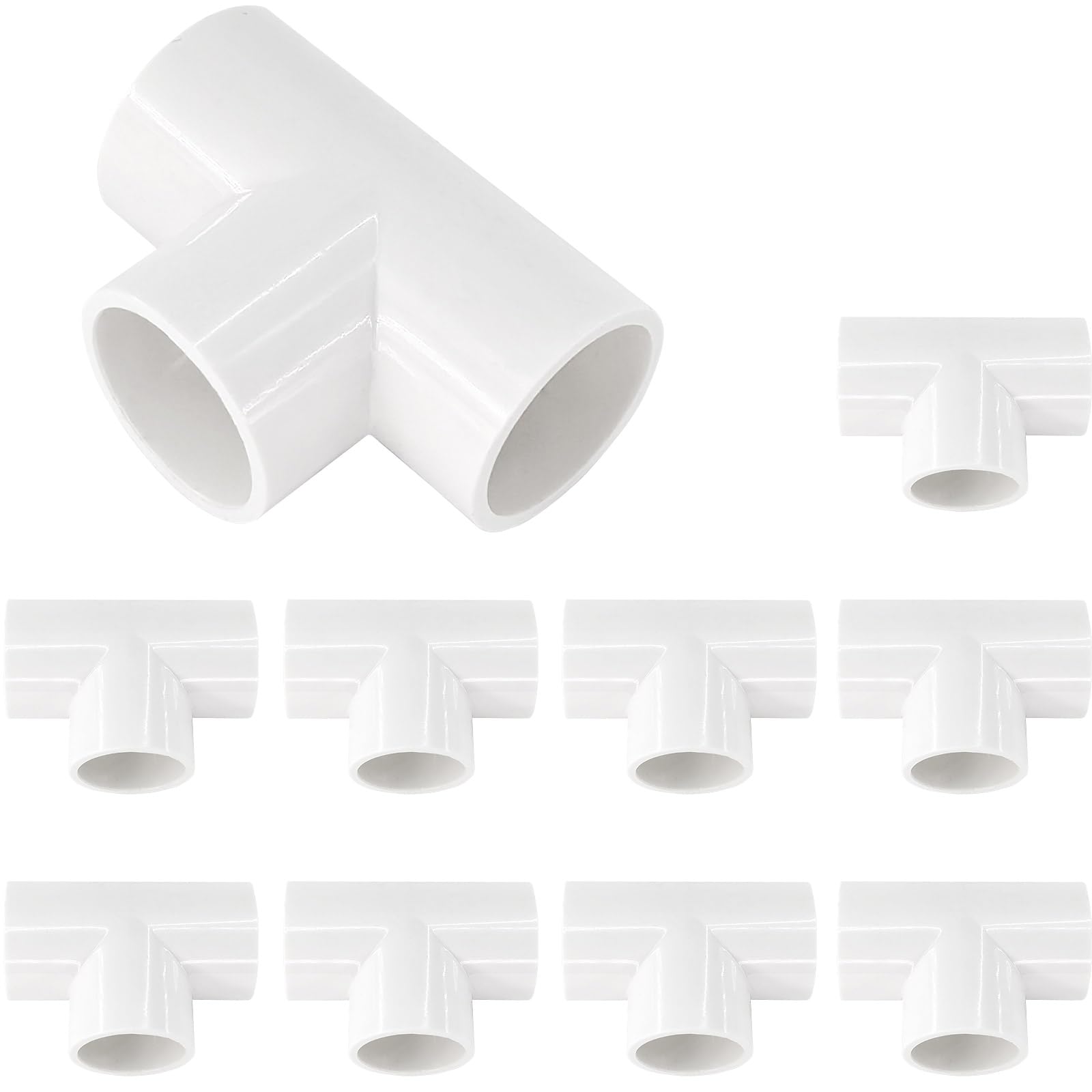 Gardening Will 10Pcs 3 Way T Tpye 20mm Heavy Duty PVC Fitting Furniture Build Greenhouse Frame Connectors