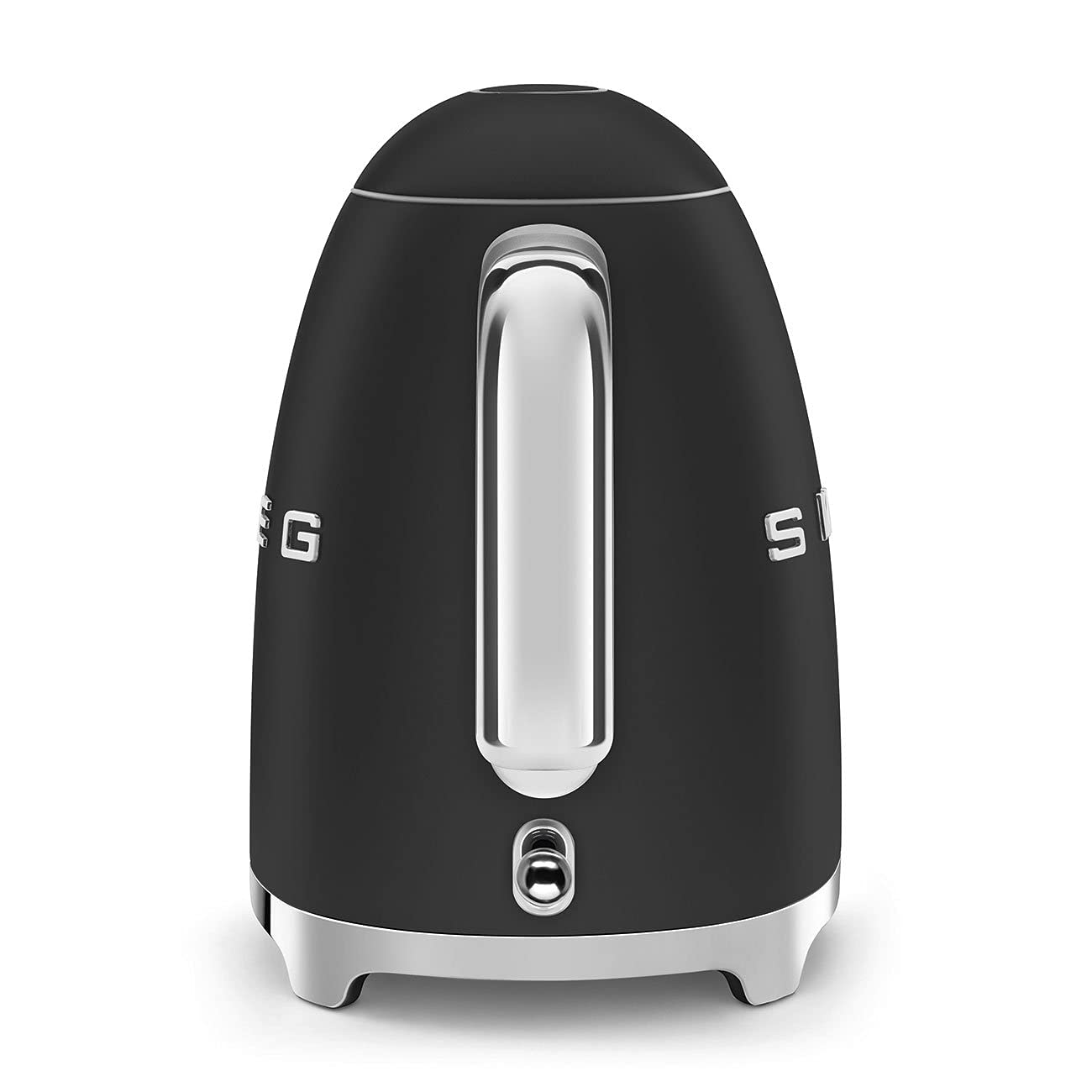 SMEG Hervidor de agua eléctrico estilo retro de los años 50 con apagado automático, base extraíble e indicador de agua, KLF03BLMUS, negro mate