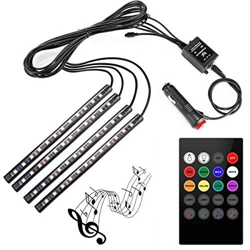 Semaphore 4pcs 48 LED DC 12V Multicolour Music Car Strip Atmosphere Lamp Light For Car Interior Under Dash Lighting Kit with Sound Active Function and Wireless Remote Control For Toyota Innova Crysta Semaphore 4pcs 48 LED DC 12V Multicolour Music Car Strip Atmosphere Lamp Light For Car Interior Under Dash Lighting Kit with Sound Active Function and Wireless Remote Control For Toyota Innova Crysta