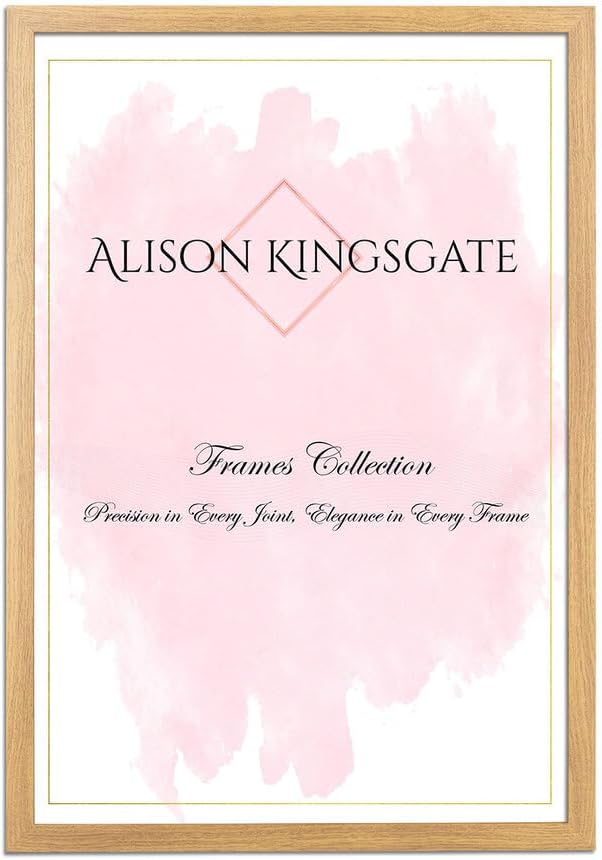 Alison Kingsgate Sleek A2 Picture Frame Oak Engineered Wood Perspex Front