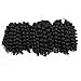 3 Packs Wand Curl Crochet Hair Synthetic Crochet Braids 8 Inch Jamaican Bounce Twist African Braiding Hair For Black Women (1B)