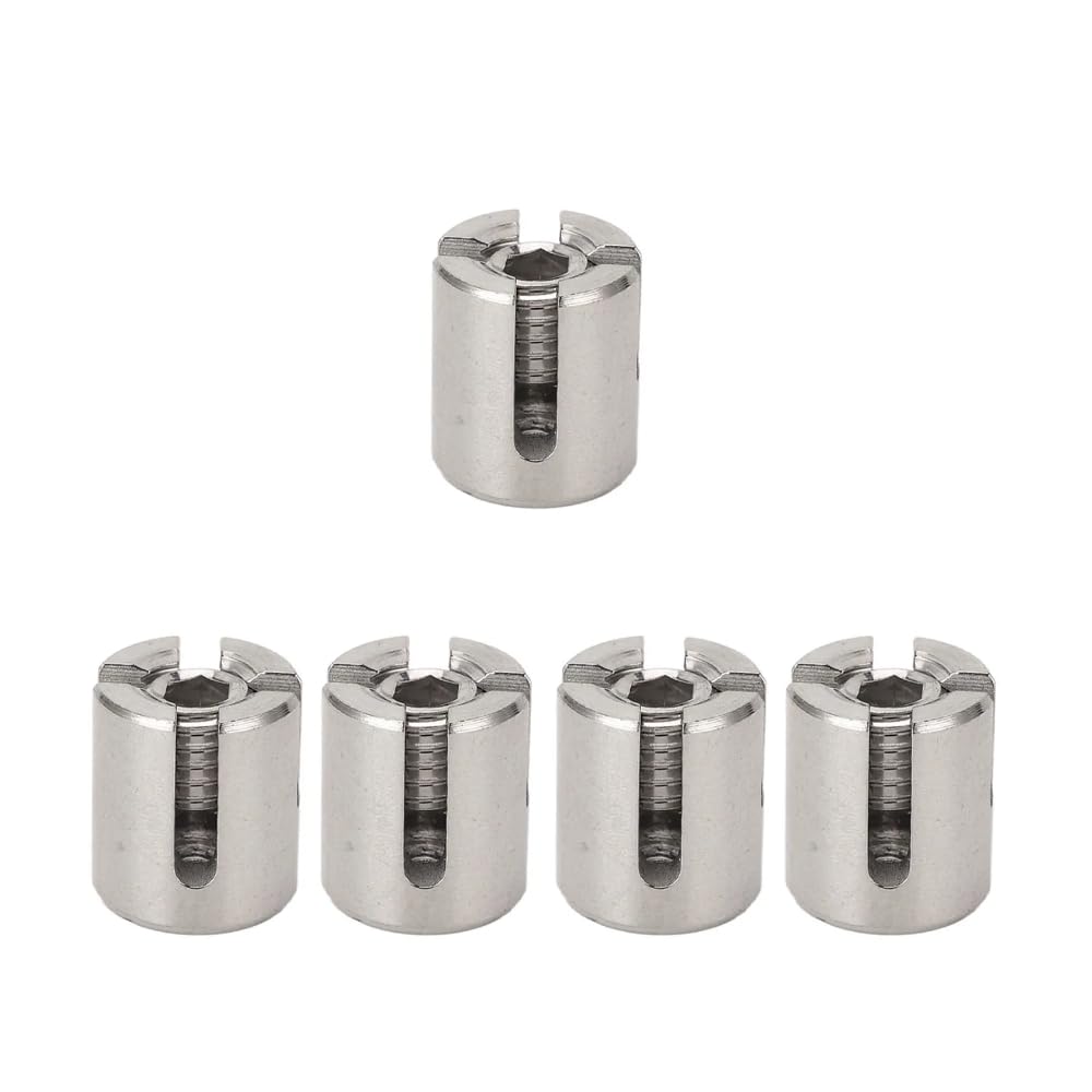DollaTek 5-Pack Stainless Steel Cross Cable Clamps Wire Rope Cross Clamp for Cable Railing T316 Marine Grade Wire Rope Trellis Cross Clip - 3mm