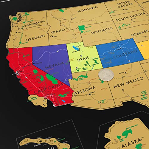 Landmass Scratch Off Map Of The United States USA Poster US