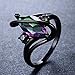 Bamos Jewelry Womens Rainbow Lab Topaz Promise Black Gold Ring Engagement Wedding Gift Rings for Her Size 5-11