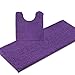 ITSOFT 2pc Non-Slip Shaggy Chenille Bathroom Mat Set, Includes 21 x 24 Inches U-Shaped Contour Toilet Mat and 21 x 47 Inches Bath Mat, Lilac