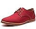 DADAWEN Men's Casual Canvas Oxfords Walking Shoes Sneakers Lace Up Dress Shoes Red US Size 12