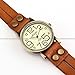 Ailisha Lady Women Korea Style Orange Long Bracelet Leather Strap Wrist Quartz Watch WAA390