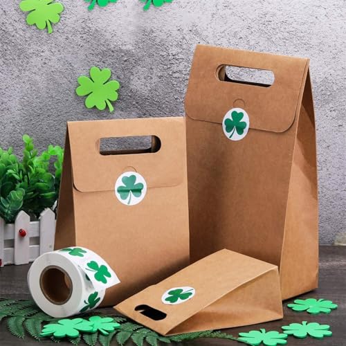 2 Rouleau 1000 Pièces Autocollant Saint Patrick, Autocollants trèfle vert irlandais chanceux, Fête Décorations Scrapbooking Enveloppe Carte sac Cadeau, pour les Cadeaux et la Décoration (3.8CM)