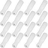 16 Pcs Silicone Straws Tips, Reusable Food Grade Anti-Scald/Cold Straw Tip Covers Replacement Tips Fit for 1/4 Inch Wide(6 mm Out Diameter) Stainless Steel Straws (White)
