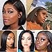 FENJUN 13x6 Lace Frontal Italian Yaki Straight Human Hair Wig with Baby Hair 12 Inch Bob Wigs for Black Women Pre plucked Frontal 130% Density Kinky Straight Wig 13x6 Lace Front Wig