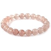 AURABLOOM 8mm Natural Gemstone Beaded Bracelet for Women, Dainty Round Crystal Stretch Bracelets, Spiritual Healing & Calming Stone Jewelry Gift