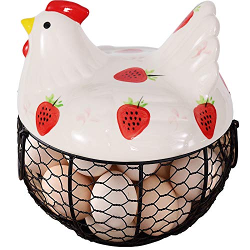 Egg Baskets for Fresh Eggs, Ceramic Chicken fresh Egg Baskets holders