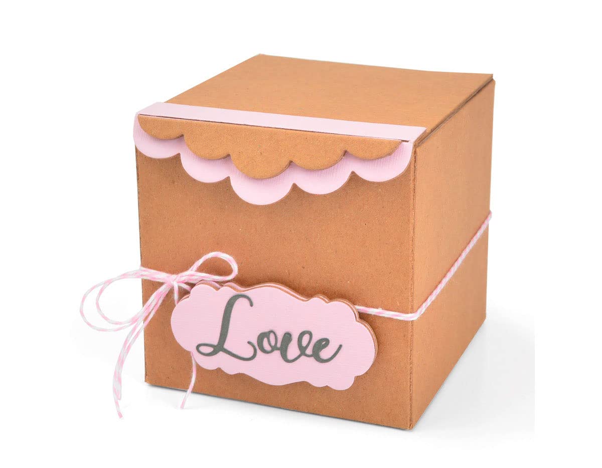 Sizzix ScoreBoards XL Die 664345 Box, Gift w/Scallop Edges by Eileen Hull, Paper, Mulitcolour, One Size