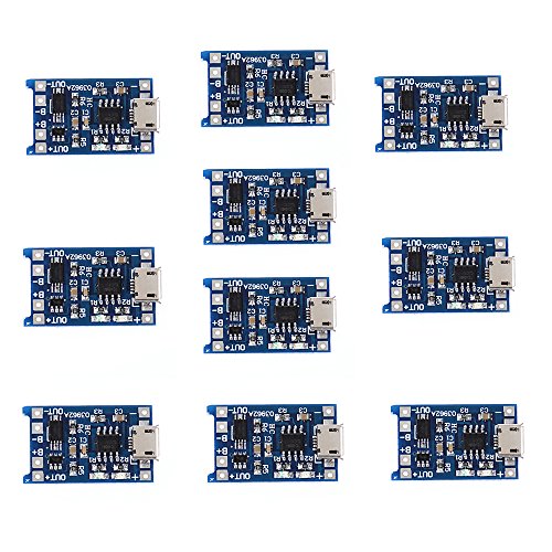 Anmbest TP4056 Micro USB Open Source 5V 1A 18650 Standalone Linear Lithium Battery Charger Over Charge Discharge Protection Integrated Board(Pack of 10)