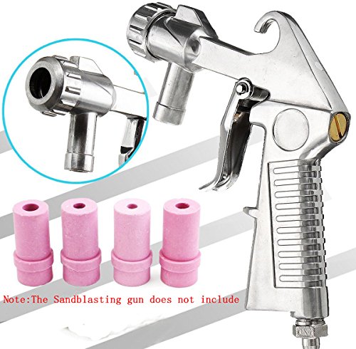 Jewboer 4pcs Ceramic Sandblaster Nozzle Tips,Abrasive Sand Blaster Blasting 7mm Inner Diameter (Pack of 4)