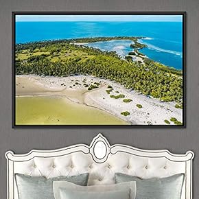 signwin Framed Canvas Wall Art Coastal Scenery Aerial...