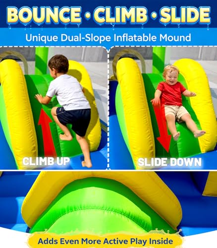 HuaKastro 19.1x11.6FT Inflatable Water Slide Large Bounce House for Big Kids, Blow Up Water Slide for Kids Backyard with 3 Sprayers, Big Pool, Climbing Ladder, Extra Large 8.2x7.4ft Bouncy Area