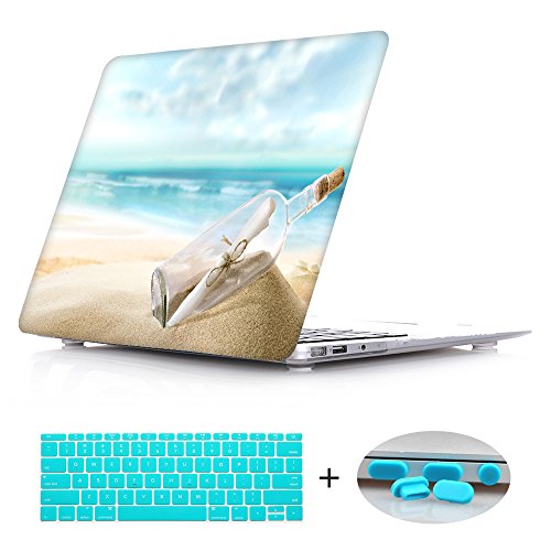 Rubberized Hard Shell Laptop Case + Keyboard Cover + Dust plug For Macbook Pro 13 wtih Retina (Models:A1425/A1502) - Ocean Current Bottle
