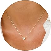Turandoss Heart Initial Necklaces for Women Jewelry Gifts - 14K Gold Filled Heart Initial Necklace Personalized Letter Necklaces for Women Tiny Letter Necklace for Girls Jewelry Gifts
