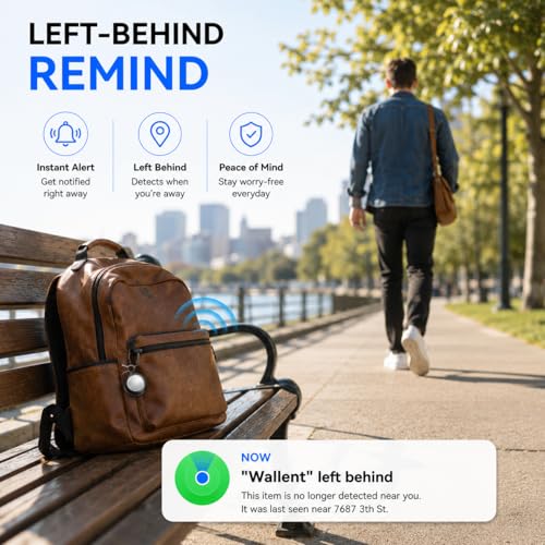 Air Tracker Tag-4 Pack, Key Finder Locator with Sound, Smart Tag for Apple Find My (iOS Only), Replaceable Battery, Bluetooth Tracker for car, Wallet, Luggage, Dog Collar