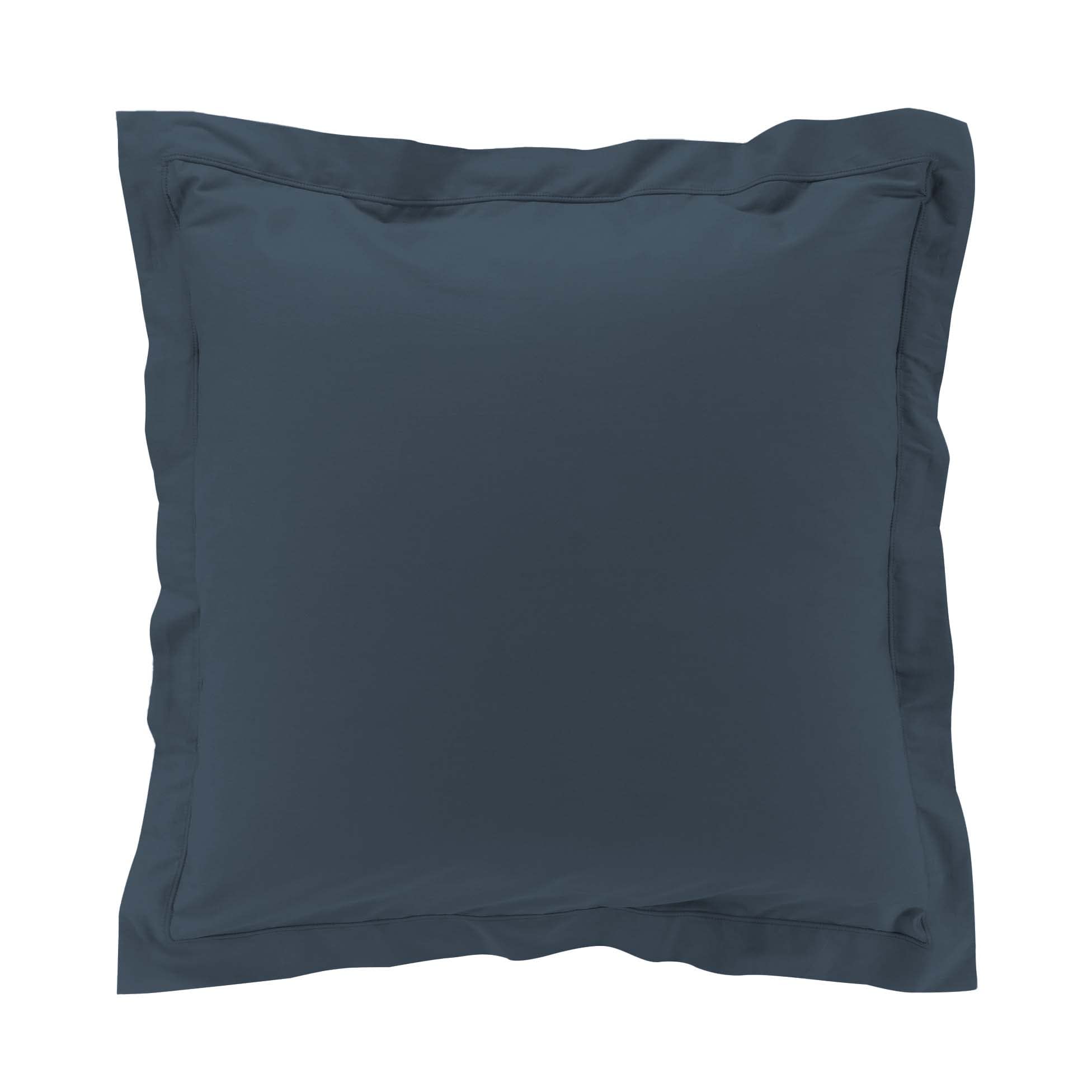 douceur d'intérieur Percale Flat Cotton Percale Pillowcase 63 x 63 cm Plain Percaline Blue