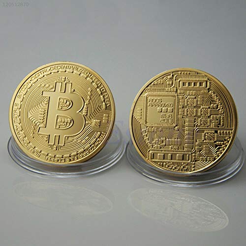 ELECTROPRIME 3BAA Gold Coin Gift Plated Bitcoin Virtual Money Art Collectible Electroplating