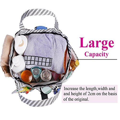 Haundry Mesh Shower Caddy Tote, White College Dorm Bathroom Tote with 8