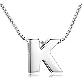 CANDYFANCY Initial Necklace 925 Sterling Silver Letter Pendant Personalized 26 Alphabet Necklace for Women Men A-Z