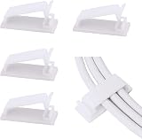 SOULWIT 50-Pcs Self Adhesive Cable Clips Cable Organisers White view 1