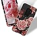 RabeMall Samsung Galaxy S9 Plus Case Unique Pretty Flowers for Girls/Women Anti-Fingerprint Three Layer High Impact Resistant Hybrid Shockproof Protective Cover,Floral Black