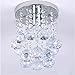 NAVIMC Mini Modern Crystal Chandeliers Rain Drop Pendant Flush Mount Ceiling Light Lamp ,Diameter6.29 Height 9 Inch