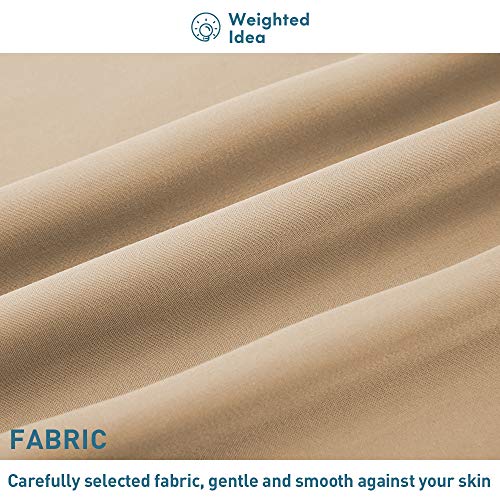Weighted Idea Cooling Bamboo Weighted Blanket Removable Duvet Cover 48''x78'' (100% Natural Bamboo, Champagne Golden)