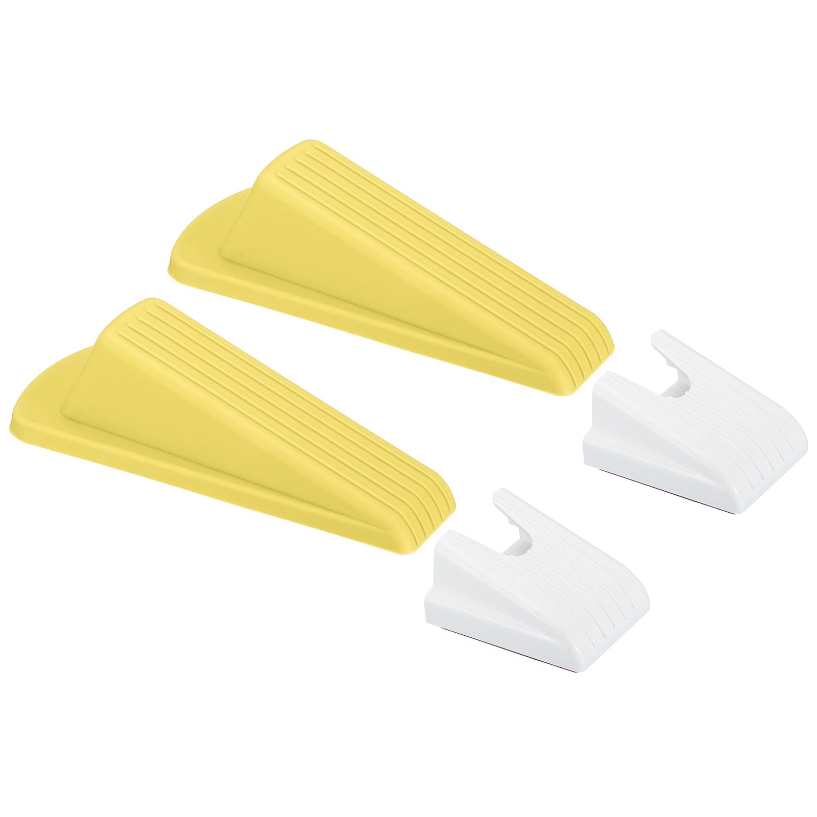 PATIKIL 2 Pcs Door Stoppers, Door Stop Doorstop Rubber Door Stopper Wedge Large Door Wedge Sturdy with Storage Box for Bottom of Door Floor Inside, Yellow