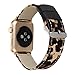 For Apple Watch Band 38MM, HP95(TM) Fashion Classic Leopard Leather Canvas iWatch Wrist strap For Apple Watch 38mm (Brown)