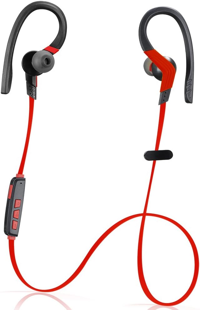 TONESOUL Wireless 4.1 Bluetooth Headsets Stereo in-Ear Sport Earbuds, Secure Fit for Running Workout and Jogging-Red