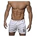 Malavita Low Rise Training Short Sport Running Pants With Pockets (XL, White)
